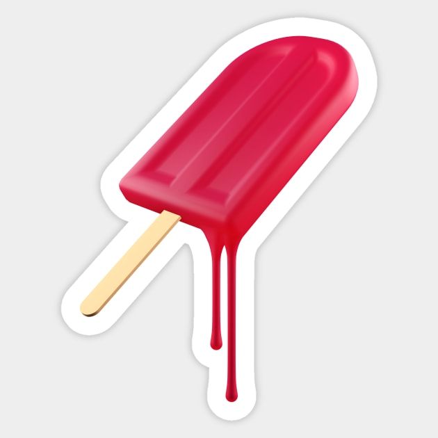 Red Cherry Popsicle. Sticker by graphicfire